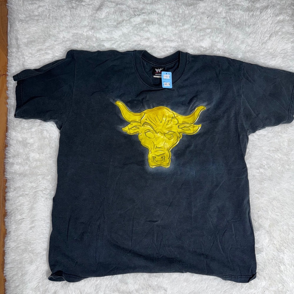 Vintage WWE The Rock Brahma Bull T-Shirt Black XL Symbol of Greatness Mens Tee